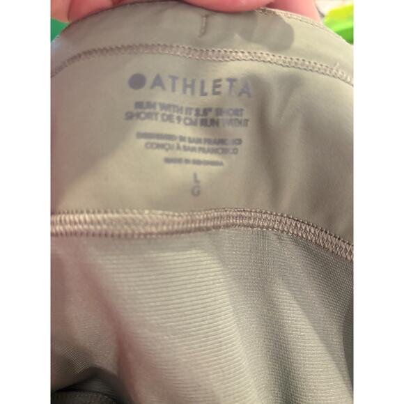 ATHLETA RUN WITH IT Olive Green Running Shorts Size L 10-14 - Picture 4 of 5